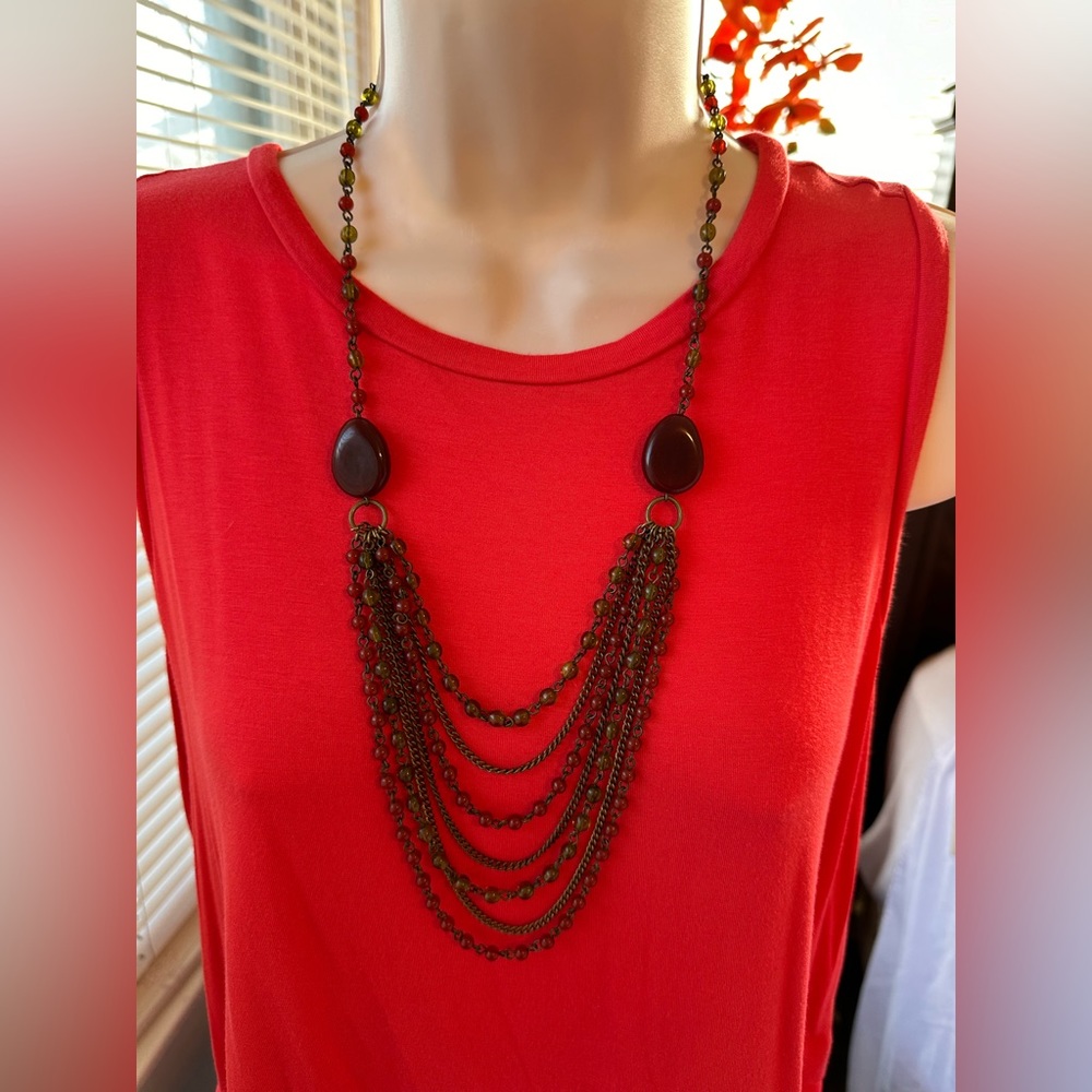 Beautiful Avon Gold Linked Necklace 24”